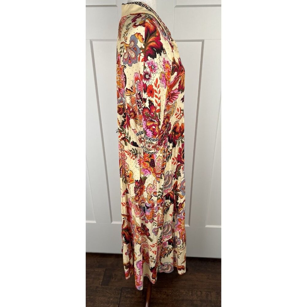 A Loves A Midi Dress M NWT Floral Boho Tiered Oversized Collared Button Front - Picture 10 of 15